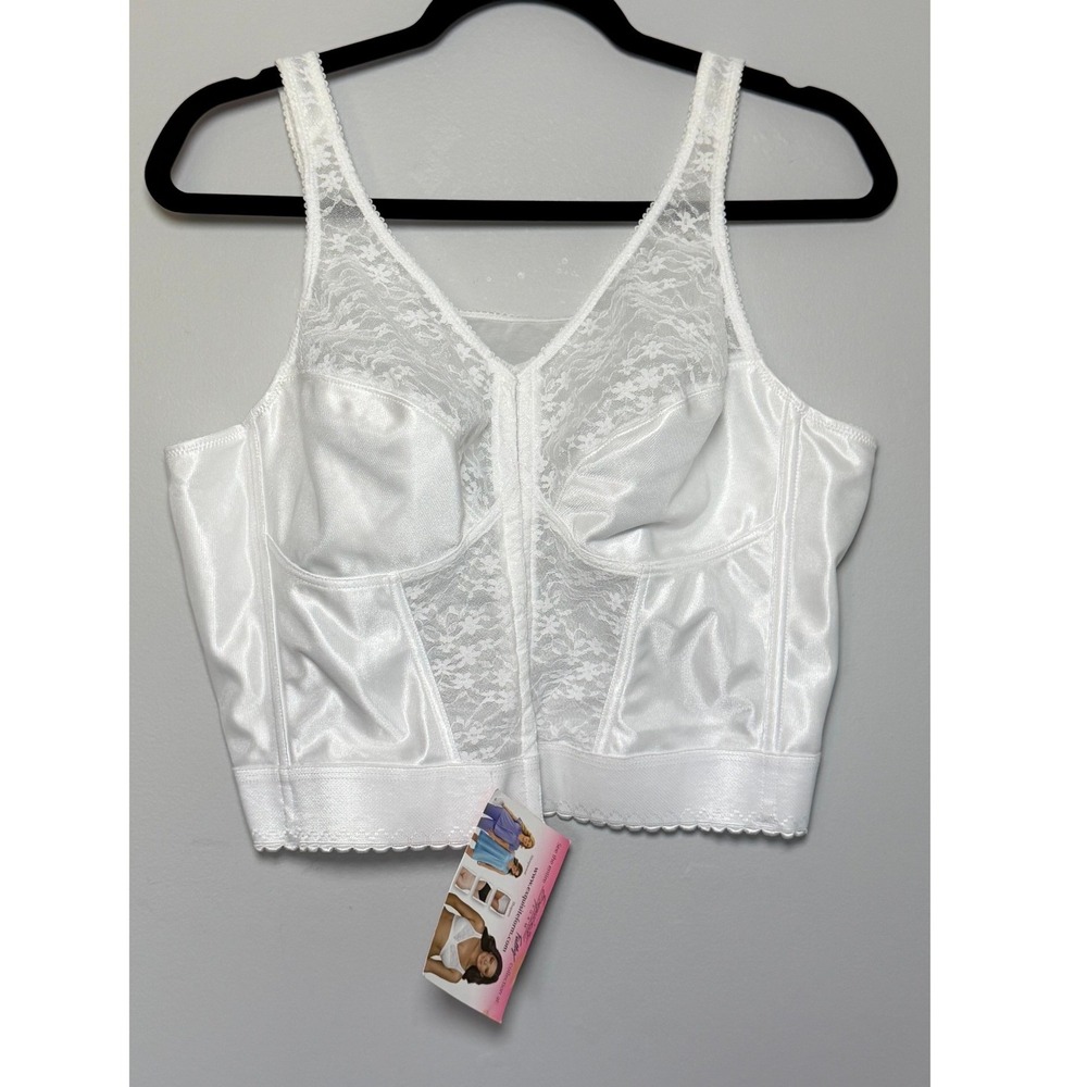 Exquisite Form 5107565 White Lace Longline Posture Bra 42C NWT